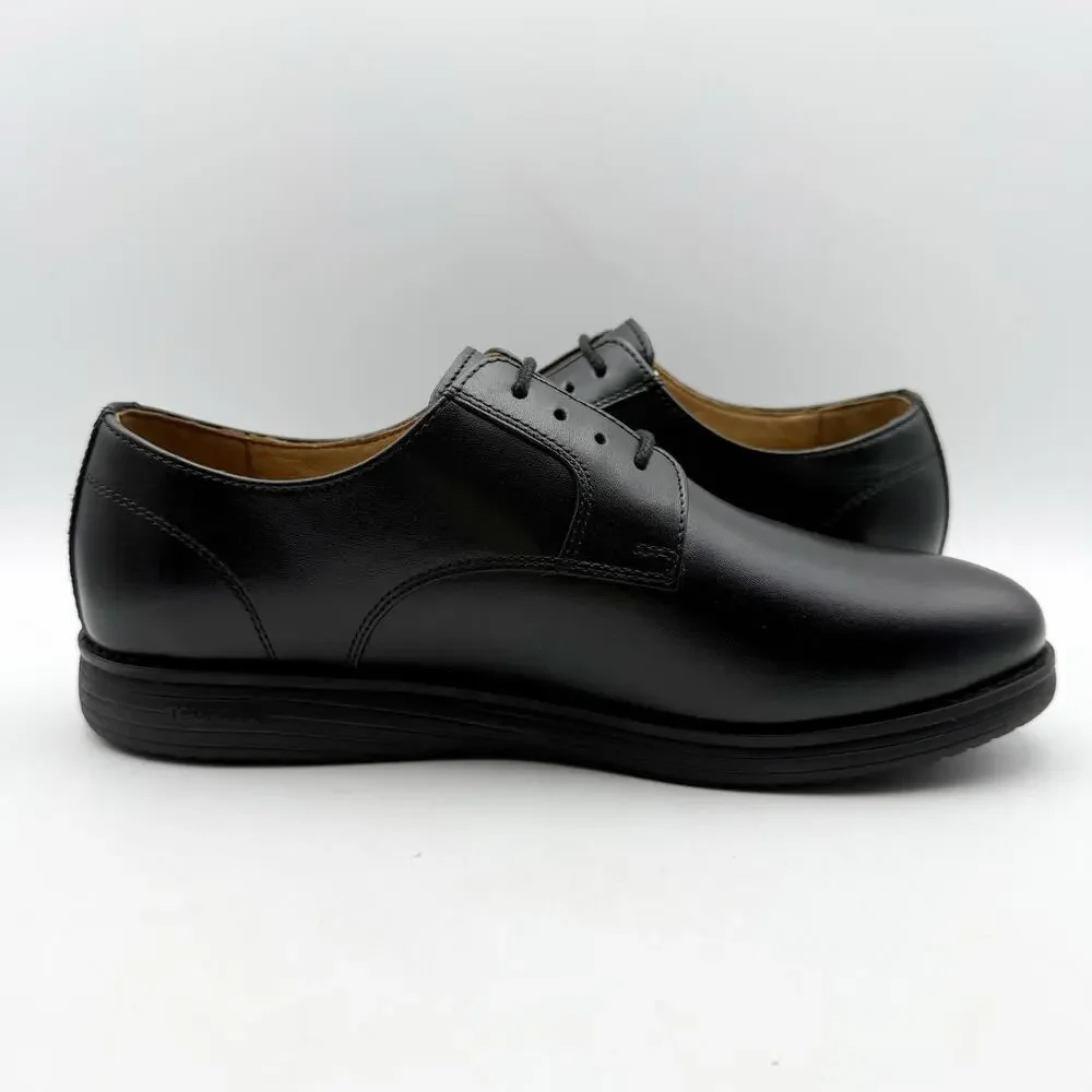 Johnson & Murphy Kids Upton Plain Toe Oxford Shoes US 7 M Black Leather NIB